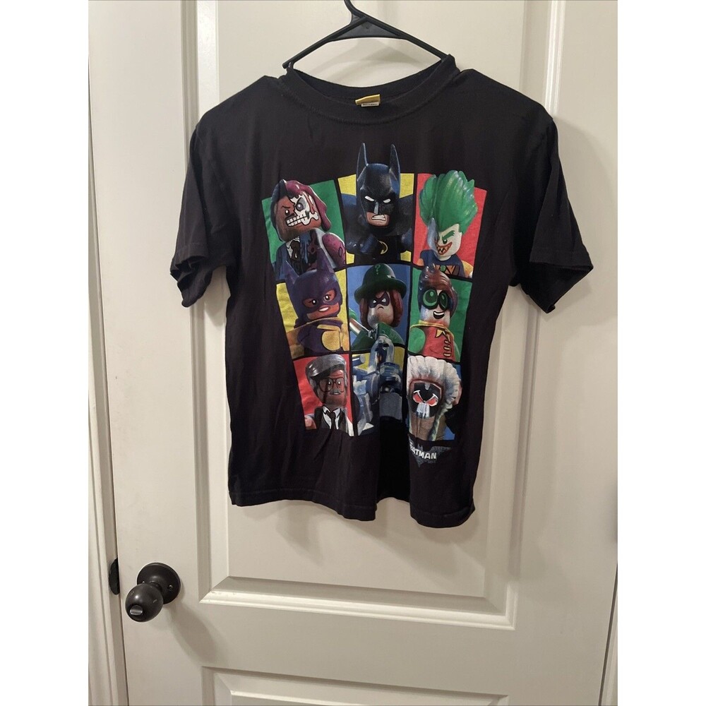 Lego Batman Boys Short Sleeve T-Shirt Graphic Print Size L Black